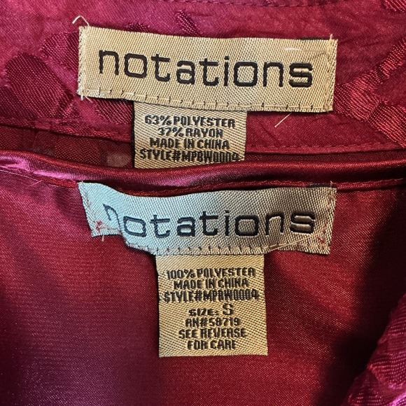 Vintage Notations Blouse & Shell‎ Women's Small Red Lace Sheer Whimsigoth Vamp - Picture 3 of 3